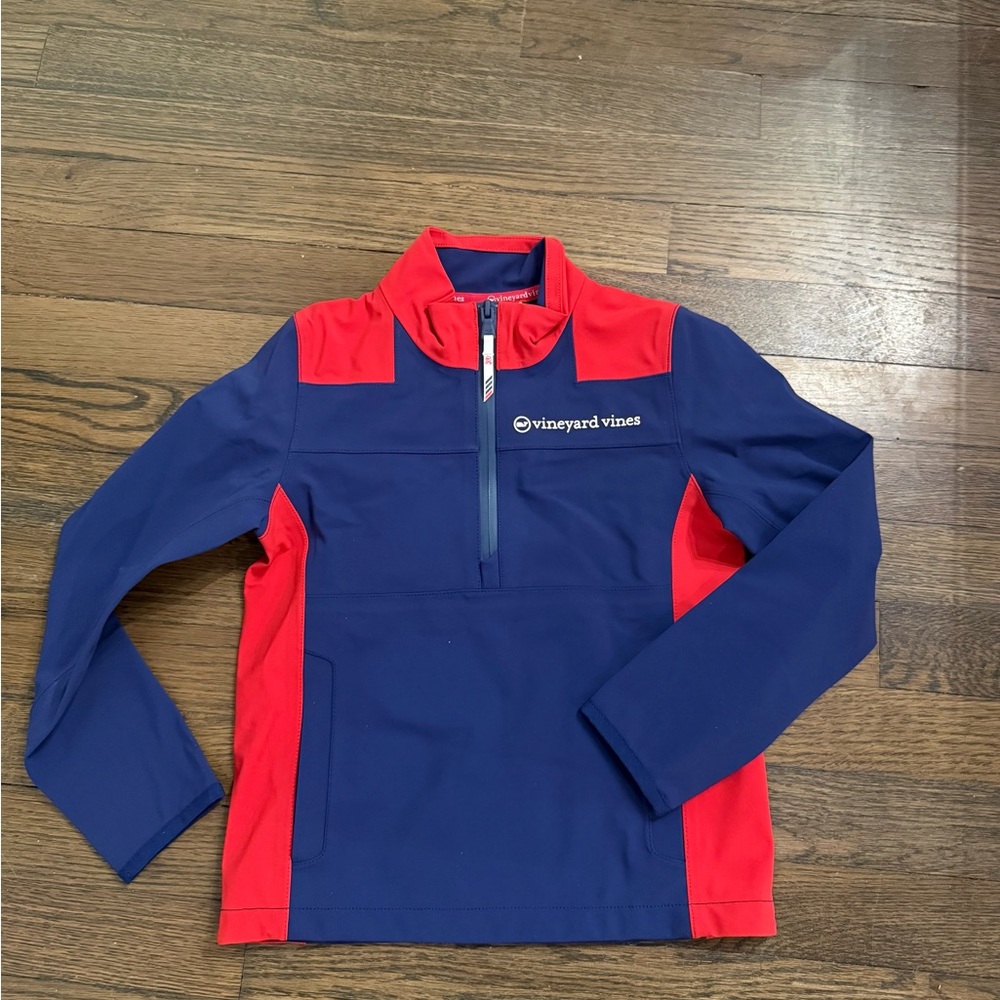 Vineyard Vines Kids Regatta Pullover Jacket- Navy and Red